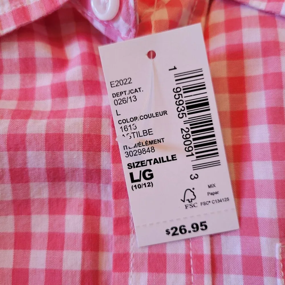 Childrens‎ Place Boys Pink Gingham Shirt White Shorts Belt Set 10 12 - Picture 5 of 10
